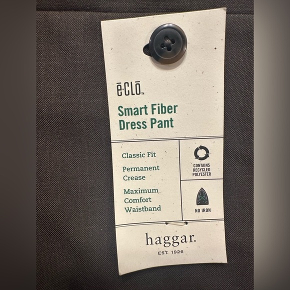 Haggar E-Clo Smart Fiber Dress Pants 42x32 Brown Classic Fit No Iron - Picture 7 of 9